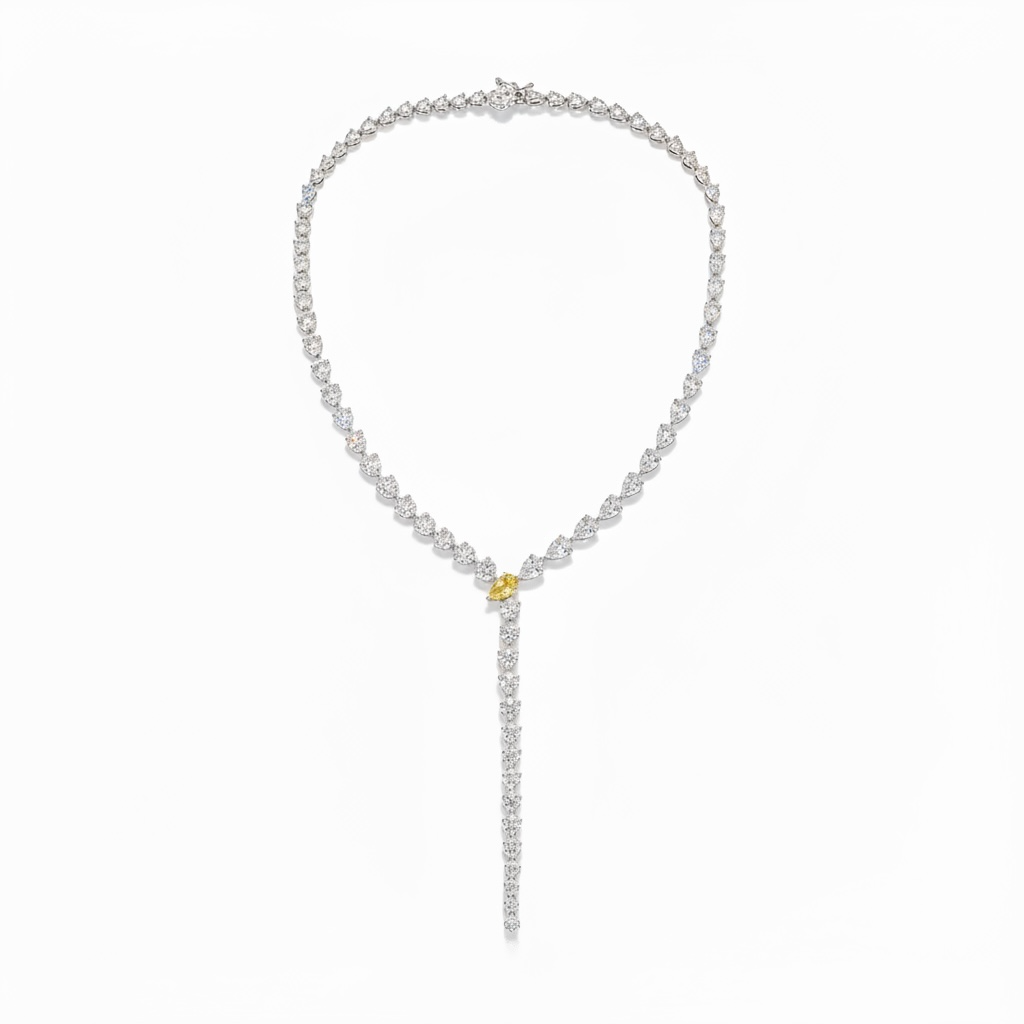 Lab grown tennis necklace